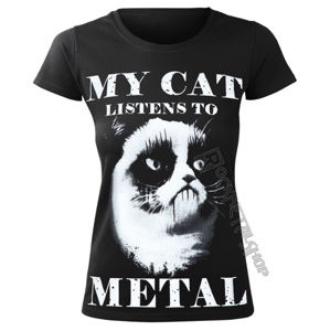 tričko hardcore AMENOMEN MY CAT LISTENS TO METAL černá L