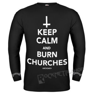 tričko hardcore AMENOMEN KEEP CALM AND BURN CHURCHES černá XL