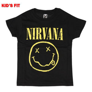 Tričko metal ROCK OFF Nirvana Yellow Smiley černá
