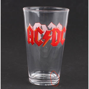 sklenice AC/DC - Logo - PGAC1 - POŠKOZENÁ - BEA196