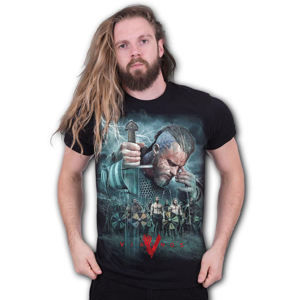 tričko SPIRAL Vikingové Vikingové černá 4XL