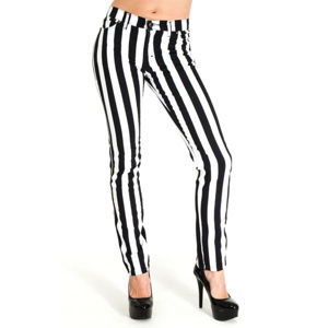 kalhoty pánské 3RDAND56th - Stripe Skinny - Blk/WHT - JM1105