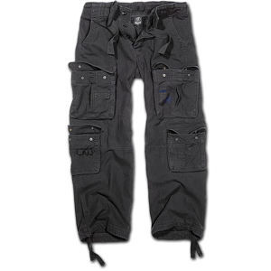 kalhoty plátěné BRANDIT Pure Vintage Trouser Black XXL