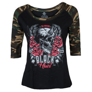 tričko dámské BLACK HEART - DEVIL ROSE CAMO - BLACK - 010-0113-BLK