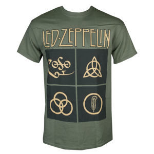 Tričko metal NNM Led Zeppelin GOLD SYMBOLS & BLACK SQUARES černá XL