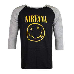 Tričko metal ROCK OFF Nirvana Yellow Smiley černá