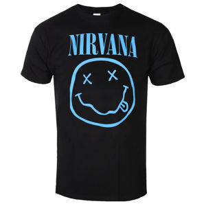 Tričko metal ROCK OFF Nirvana Blue Smiley černá L