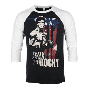 tričko pánské s 3/4 rukávem Rocky - American Flag - Baseball - White-Black - HYBRIS - MGM-19-ROCK008-H16-16-WB M