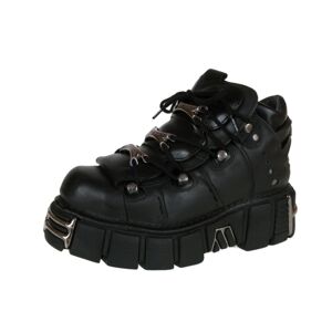 boty NEW ROCK - String Shoes (106-S1) Black - POŠKOZENÉ - BH107 45