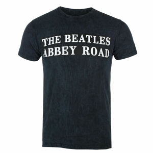 Tričko metal ROCK OFF Beatles Abbey Road Sign BL Dip-Dye černá XXL