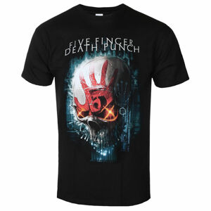 Tričko metal ROCK OFF Five Finger Death Punch Interface Skull BL černá XXL