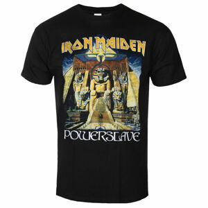 Tričko metal ROCK OFF Iron Maiden Powerslave World Slavery Tour BL černá S