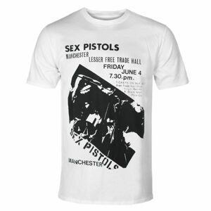 Tričko metal ROCK OFF Sex Pistols Manchester Flyer WHT černá S