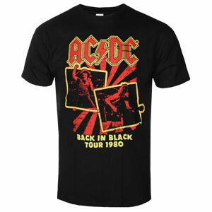 tričko pánské AC/DC - Back in Black Tour 1980 - BLACK - ROCK OFF - ACDCTS88MB XXL
