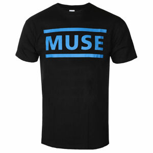 tričko pánské Muse - Dark Blue Logo - BLACK - ROCK OFF - MUSETS01MDBB S