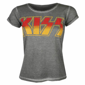 Tričko metal HYBRIS Kiss Distressed Logotype Urban černá XL