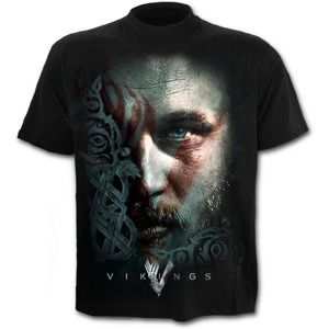 tričko SPIRAL Vikingové RAGNAR FACE černá L
