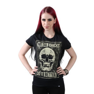 tričko hardcore METAL CHICKS DO IT BETTER SKULL černá