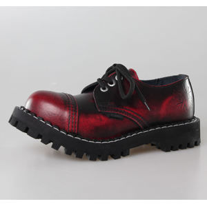 boty kožené dámské - - STEEL - 101/102 Red Black-Burgund 38