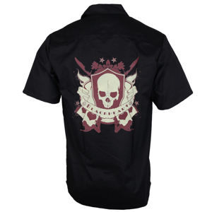 košile pánská BLACK HEART - "Skull Bith work shirt"