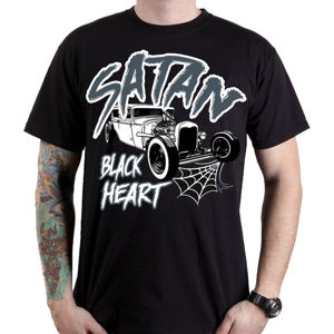 tričko street BLACK HEART SATAN černá