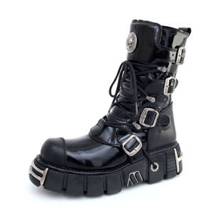boty kožené NEW ROCK Bizarre Boots (313-S1) Black černá 36
