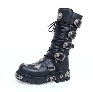 boty kožené NEW ROCK Cross Boots (403-S1) Black černá 46