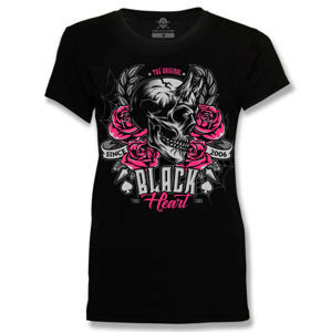 tričko street BLACK HEART DEVIL ROSE černá