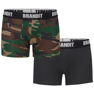 boxerky pánské (set 2 kusů) BRANDIT - 4501-woodland+black