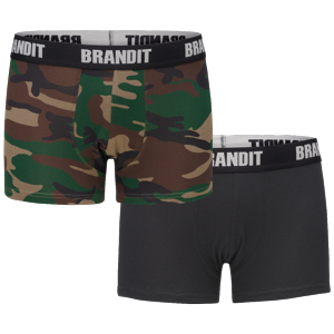 boxerky pánské (set 2 kusů) BRANDIT - 4501-woodland+black L