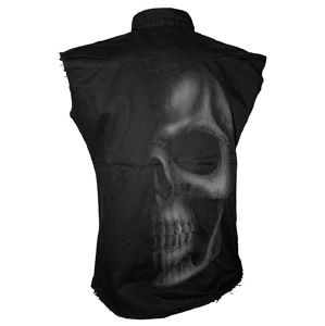 košile pánská bez rukávů SPIRAL - Shadow Skull - Grey - T016M602
