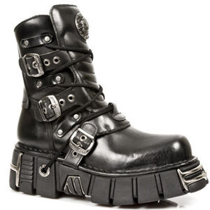 boty kožené NEW ROCK 1010-S1 černá