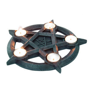 svícen (dekorace) velký Pentagram Tealights - NEM2273