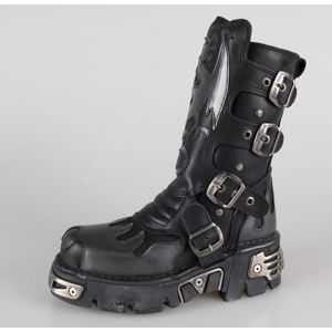 boty kožené NEW ROCK 600-S1 černá šedá