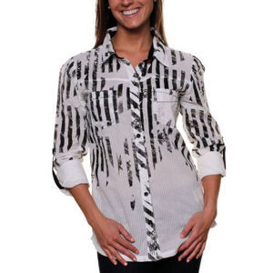 košile dámská FOX - Stripe Out - WHITE L