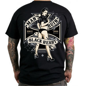 tričko pánské BLACK HEART - MANS RUIN - BLACK - 001-0141-BLK