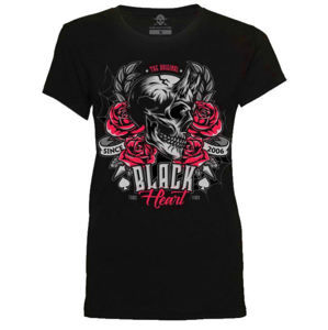 tričko street BLACK HEART DEVIL ROSE černá S