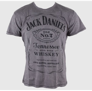 tričko street JACK DANIELS Jack Daniels Acid Washed šedá