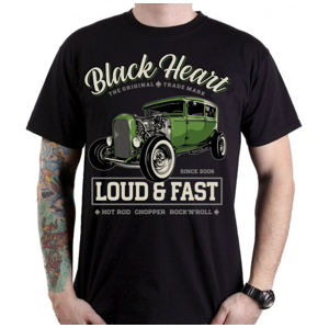 tričko pánské BLACK HEART - LOUD AND FAST HOT ROD - BLACK - 001-0013-BLK XL
