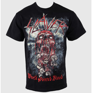 Tričko metal ROCK OFF Slayer World Painted Blood Skull černá XXL