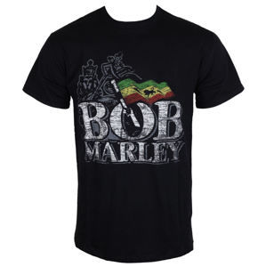Tričko metal ROCK OFF Bob Marley Distressed Logo černá XXL