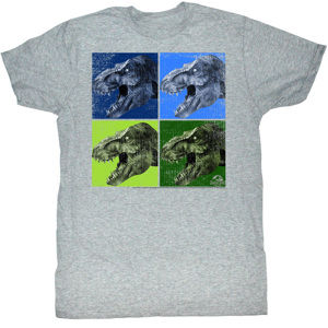 tričko AMERICAN CLASSICS Jurassic Park Ermuhgerd Grrr šedá