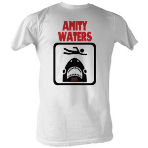 tričko AMERICAN CLASSICS Jaws Amity Waters bílá M