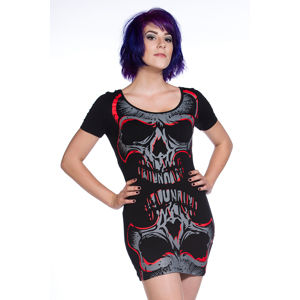 šaty dámské (tunika) BANNED - Red Mirror Skull - OBN134 S