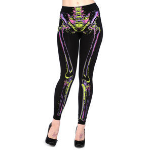 kalhoty dámské (leginy) BANNED - Neon Skeleton - Black - LBN1116