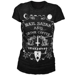 tričko BLACK CRAFT Hail Satan & Drink Coffee černá XL