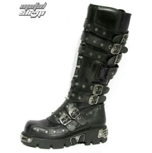 boty kožené NEW ROCK Rivet High Boots (796-S1) Black černá 36