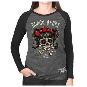 tričko dámské s dlouhým rukávem BLACK HEART - SANDY RG - GREY - 8528 S