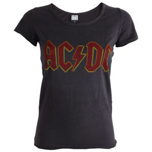 tričko metal AMPLIFIED AC-DC Charcoal černá šedá XL