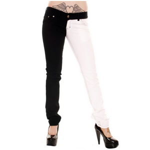 kalhoty dámské 3RDAND56th - Split Leg - Black/White - JM1139
